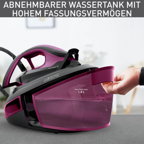 Tefal Tefal Dampfbugelstation SV8152 Express Vision, 1800 ml Wassertank, 480 g/Min. extra Dampfstoss, fur alle Textilien, LED an der Spitze  Паровая гладильная станция Tefal SV8152 Express Vision, резервуар для воды 1800 мл, 480 г/мин. дополнительный паро