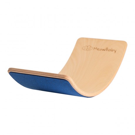 MeowBaby Balance Board fur Kinder 80x30cm aus Holz mit Filz Балансборд детский 80х30см из дерева с войлоком