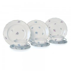 Meissen Meissen Neuer Ausschnitt - gestreute Roschen und Vergissmeinnicht bunt mit Goldrand Kaffee-Gedeck 3 Personen 9-tlg. Meissen New section - разбросанные розы и разноцветные незабудки с золотой каймой кофейный сервиз на 3 персоны 9 шт.