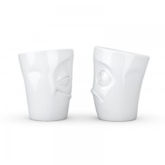 Fiftyeight Products TV Tassen Becher ohne Henkel Set 2-tlg. - vergnugt &amp; verdutzt 0,35 L Набор чашек для телевизора без ручки 2 шт. - счастливый и озадаченный 0,35 л