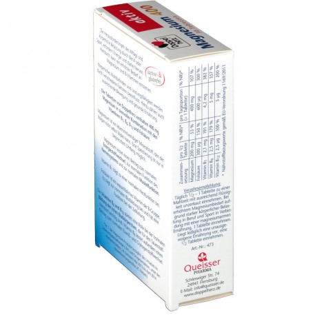 Doppelherz (Доппельхерц) aktiv Magnesium 400 + B1 + B6 + B12 + Folsaure Tabletten 30 шт