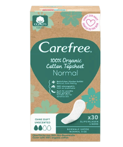 Carefree  Slipeinlagen Organic Cotton Normal 30 St, Карефри Ежедневные прокладки из органического хлопка Normal 30шт, 3 упаковки (90штук)