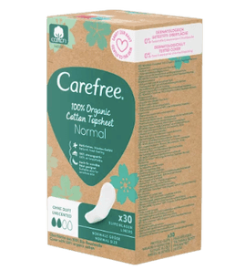 Carefree  Slipeinlagen Organic Cotton Normal 30 St, Карефри Ежедневные прокладки из органического хлопка Normal 30шт, 3 упаковки (90штук)