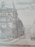 Картина в раме винтажная в черно-белых тонах "Фонтан" Brukner Stuttgart, 31,5 x 42 см, Германия, 1960-70гг.