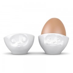 Fiftyeight Products TV Tassen Eierbecher Set 2-tlg. weiss - kussend &amp; vertraumt Набор подставок для яиц под телевизор 2 шт. белый - целоваться и мечтать