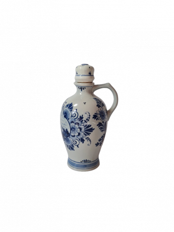 Кувшин винтажный с крышкой-пробкой Delft Blue / Erven Lucas Bols Amsterdam 1575 "Мельницы", фарфор, 18 x 13см, 1950-60гг.