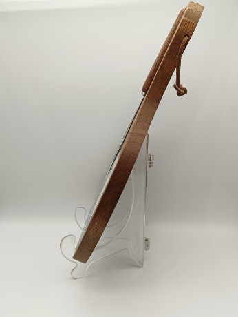 Разделочная доска винтажная Delft Blue (для сыра) "Мельница", с ножом, декор - фарфоровая плитка, ручная роспись, 28.5 х 15.5 см, Голландия, 1960-70гг.