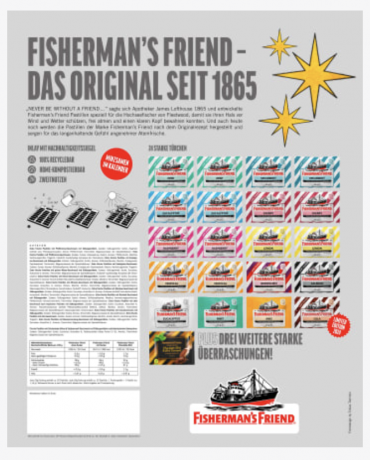 Fisherman's Friend Adventskalender 2024 mit 24 Pastillen, Адвент-календарь 2024, 24 пастилки