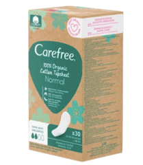 Carefree  Slipeinlagen Organic Cotton Normal 30 St, Карефри Ежедневные прокладки из органического хлопка Normal 30шт, 5 упаковок (150 штук)