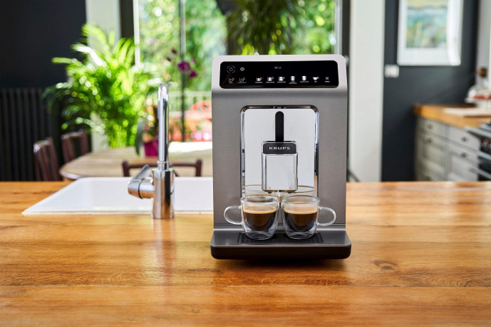 Krups Krups Kaffeevollautomat EA894T Evidence Plus Kaffeegenuss in Perfektion Barista, Quattro Force Technologie + Emsa Travel Mug Compact dunkelblau 0,3l  Полностью автоматическая кофемашина Krups EA894T Evidence Plus Наслаждение кофе в совершенстве бари