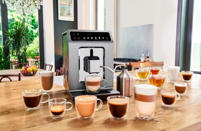 Krups Krups Kaffeevollautomat EA894T Evidence Plus Kaffeegenuss in Perfektion Barista, Quattro Force Technologie + Emsa Travel Mug Compact dunkelblau 0,3l  Полностью автоматическая кофемашина Krups EA894T Evidence Plus Наслаждение кофе в совершенстве бари