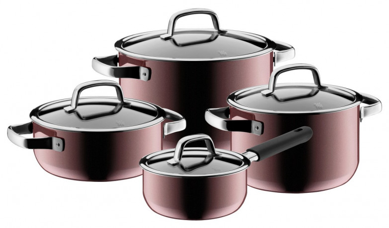 WMF WMF Mineral Topf-Set, 4-teilig, Rose Quartz  FUSIONTEC rot Набор горшков WMF Mineral, 4 предмета, Розовый кварц FUSIONTEC