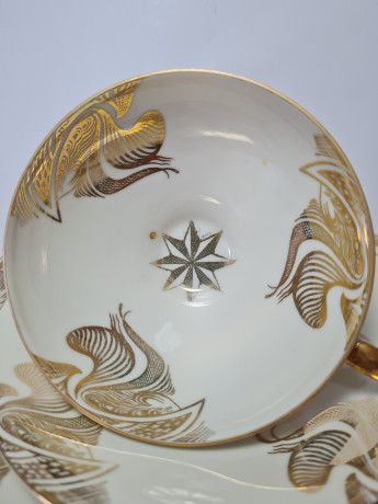 Bavaria Чайное трио с позолоченным рисунком, Германия, 1960-70гг.