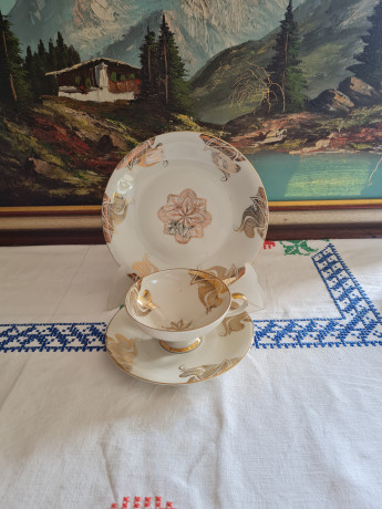 Bavaria Чайное трио с позолоченным рисунком, Германия, 1960-70гг.