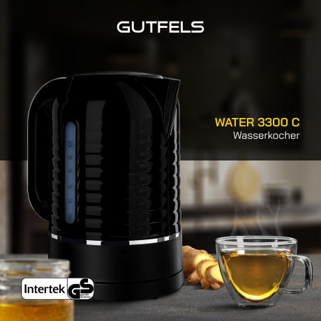 Gutfels Gutfels Wasserkocher GUTFELS 1,7L WATER 3300 C sw/inox Чайник Gutfels GUTFELS 1,7л WATER 3300 C черный/нержавеющая сталь