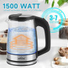 HOMELUX HOMELUX Wasserkocher Wasserkocher Glas 1500 Watt 1,8 L, Electric Kettle Mit Led-Beleuchtung, 1.8 l, 1500,00 W, Glas wasserkocher Edelstahl, Wasser Kocher Bpa Frei, 360° Basis HOMELUX Стеклянный чайник 1500 Вт, 1,8 л, Электрический чайник со свето