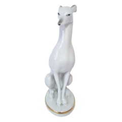 Статуэтка винтажная Rosenthal &quot;Собака&quot;, фарфор с позолотой, 16 х 5,5 см, Германия, 1950-60гг.