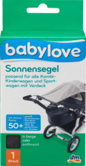 babylove Солнцезащитный Тент для Защиты Детей от Солнца с SPF 50 для Всех Типов Колясок Серый, 1 шт