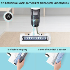Klarstein Klarstein Akku-Hand-und Stielstaubsauger Caswell, 150 W, beutellos, Nass Trocken Sauger Akku Kabellos Beutellos LED 150  Беспроводной ручной и стержневой пылесос Klarstein Caswell, 150 Вт, без мешка, пылесос для влажной и сухой уборки, аккумулят