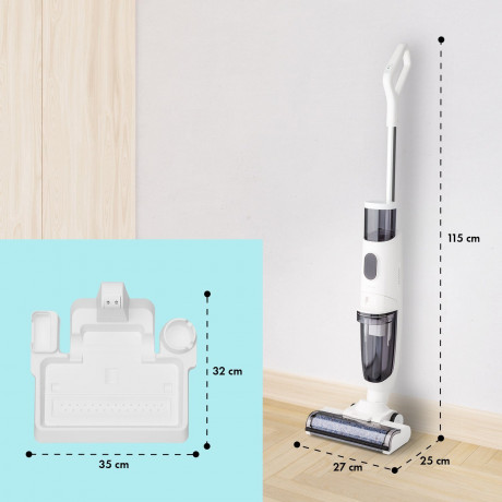 Klarstein Klarstein Akku-Hand-und Stielstaubsauger Caswell, 150 W, beutellos, Nass Trocken Sauger Akku Kabellos Beutellos LED 150 Беспроводной ручной и стержневой пылесос Klarstein Caswell, 150 Вт, без мешка, пылесос для влажной и сухой уборки, аккумулят