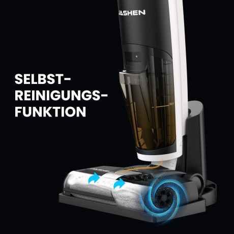 JASHEN JASHEN Nass-Trocken-Akkusauger F12, 220,00 W, beutellos, getrennte Frisch- und Schmutzwassertanks, fur alle Hartboden, automatische Selbstreinigung der Putzrolle  Беспроводной пылесос JASHEN для влажной и сухой уборки F12, 220,00 Вт, без мешка, отд