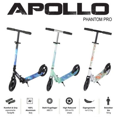 APOLLO City Scooter klapp- und hohenverstellbar Phantom Pro Городской самокат складной и регулируемый по высоте Phantom Pro