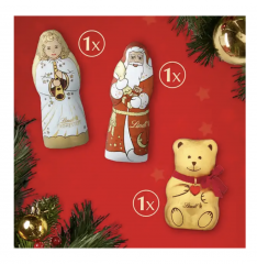 Lindt Weihnachts-Tradition Adventskalender 2024 Адвент календарь, 24 сладких сюрприза, 36см х 48см, 253 грамма