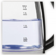 Tristar Tristar Wasserkocher WK-3502 LED Teekocher 1,7 Liter Elektrisch, 2200,00 W, Wasserstandsanzeige, LED Beleuctung, Edelstahl, Glas  Чайник Tristar WK-3502 LED заварка 1,7 л электрический, 2200,00 Вт, индикатор уровня воды, светодиодная подсветка, не