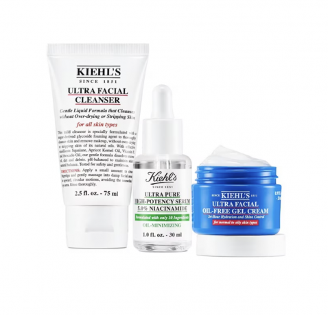 Kiehl's  Ultra Facial Stop-The-Shine Starter Set Стартовый Набор для ухода за лицом: очищение, сыворотка и гель крем