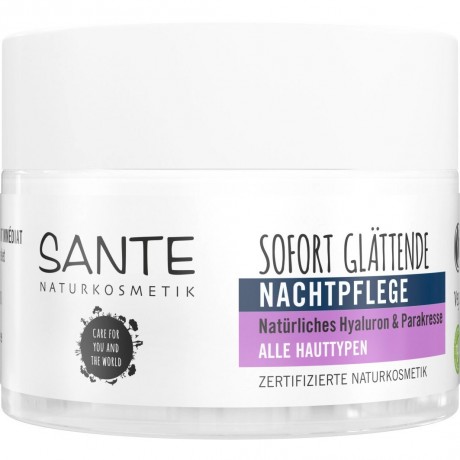 Sante Sofort glattende Nachtpflege naturliches Hyaluron & Parakresse  Мгновенно разглаживающий ночной уход с натуральной гиалуроновой кислотой и паракрессом