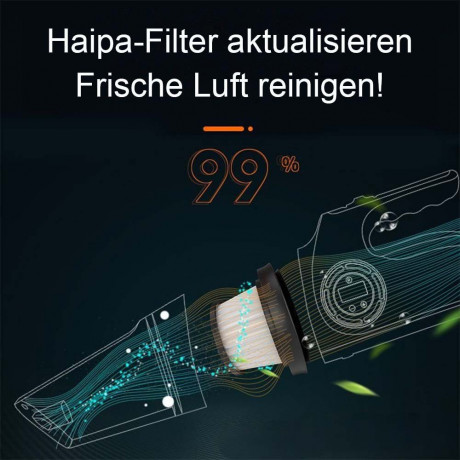 TUABUR TUABUR Akku-Handstaubsauger Kabelloser, wiederaufladbarer tragbarer Handstaubsauger mit 9000 PA, Ausgestattet mit 2000-mAh-Akku, 4-in-1-multifunktionaler kabelloser Handstaubsauger fur Zuhause und Auto, Geeignet fur Autos, Wohnungen und Buros Бесп