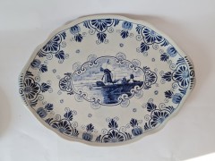 НАБОР винтажный 2 кувшина + блюдо Delft Blue / Erven Lucas Bols Amsterdam 1575, делфтский фарфор, ручная роспись, Голландия, 1950-60гг.
