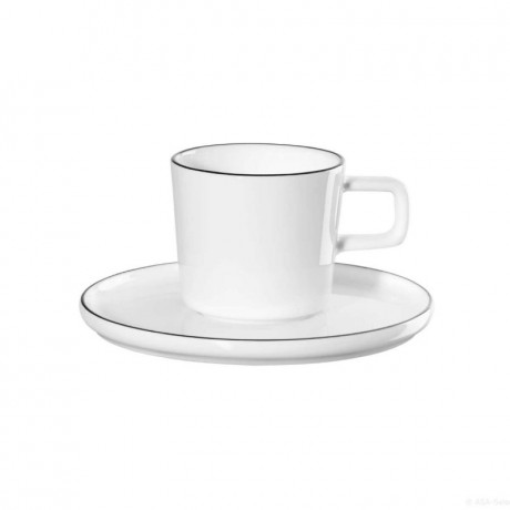 ASA SELECTION ASA Oco Ligne Noire Espressotasse mit Untertasse 0,08 L Чашка для эспрессо ASA Oco Ligne Noire с блюдцем 0,08 л