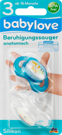 babylove Соска (успокаивающая), anatomisch, Силикон	, Gr. 3, Fuchs / Schiff, 2 шт