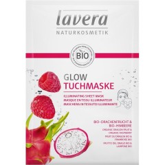 lavera Bio-Drachenfrucht &amp; Bio-Himbeere Glow Tuchmaske  Органическая тканевая маска для сияния кожи с драконьим фруктом и органической малиной