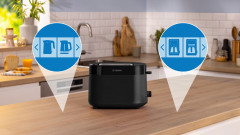 BOSCH BOSCH Toaster MyMoment TAT2M123, 2 Schlitze, fur 2 Scheiben, 950 W, integrierter Brotchenaufsatz, Auftaufunktion, Brotzentrierung, AutoOff  Тостер BOSCH MyMoment TAT2M123, 2 слота, на 2 ломтика, 950 Вт, встроенная насадка для хлеба, функция размороз