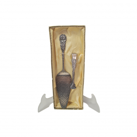 Besteck Hildesheimer Набор: щипцы 10,5 см и лопатка для торта 22 см, в упаковке, Германия, 1960-70гг.