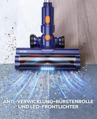 Buture Buture Akku-Hand-und Stielstaubsauger VC40 Kabelloser Anti-Tangle-Staubsauger, 400,00 W, beutellos, 33000Pa Ultraleiser Staubsauger Kabellos Touch Screen VC40 Kabelloser  Беспроводной ручной пылесос Buture VC40, беспроводной пылесос с защитой от сп