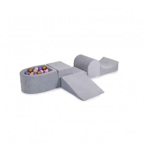MeowBaby Spielplatz Aus Schaumstoff mit Ballebad 200x45cm\/100 Balle Hindernislaufen fur Kinder Детская пенная площадка с бассейном 200х45см/полоса препятствий на 100 шаров для детей