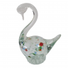 Фигурка винтажная Murano Glas "Лебедь", прозрачное стекло с яркими вкраплениями, 12 см, Италия, 1960-70гг.
