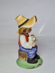 Articoli da Regalo, Graziano Elio Статуэтка &quot;Мальчик на пеньке с собакой&quot;, 13 x 6, Италия, 1960-70гг.