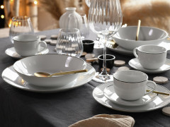 Creatable Creatable Kombiservice 30-tlg. LUNA BLACK LINE Weiss Создаваемый комбинированный сервиз 30 шт. ЛУНА ЧЕРНАЯ ЛИНИЯ