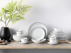 Creatable Creatable Kombiservice 30-tlg. LUNA BLACK LINE Weiss Создаваемый комбинированный сервиз 30 шт. ЛУНА ЧЕРНАЯ ЛИНИЯ