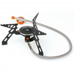 FOX International FOX International Gaskocher Fox Cookware Compact 3000 Stove Gaskocher Campingkocher, Kompakter und robuster Gaskocher, Verstellbare Flammenstarke, Manuelle Zundung, Leistung: 10236 BTU (3000W), Gewicht: 215g, Passend fur EN417, Butane-Pr