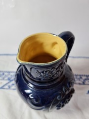 DDR Wine Керамический кувшин синий &quot;Гроздь винограда&quot;, 20см х 15 см, 1970-80гг.