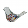 Фигурка винтажная Murano Glas "Птичка", прозрачное стекло с яркими вкраплениями, 8.5 см, Италия, 1960-70гг.