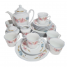 Сервиз чайный винтажный Winterling Marktleuthen Bavaria на 6 персон, с розовыми и голубыми цветами, фарфор, Германия, 1970-80гг.