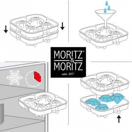 Moritz & Moritz Moritz & Moritz Eiswucrfelform Diamanten 2er Set grau Набор бриллиантов в форме кубиков льда Moritz & Moritz, 2 шт.