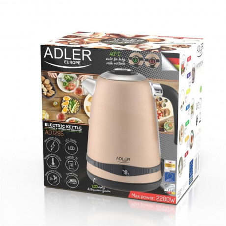Adler Adler Wasserkocher AD 1295 Wasserkocher gold 1,7 L mit Temperatureinstellung  Чайник Adler AD 1295 чайник золотой 1,7 л с регулировкой температуры
