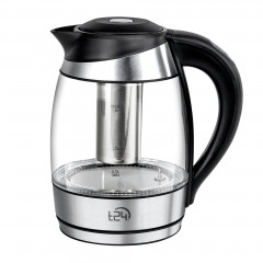T24 T24 Wasser-/Teekocher Glas Wasserkocher mit Teesieb 1,8L Temperaturwahl 60-100°, 2200 W  Стеклянный чайник для приготовления чая и воды T24 с ситечком для чая, 1,8 л, выбор температуры 60–100°, 2200 Вт